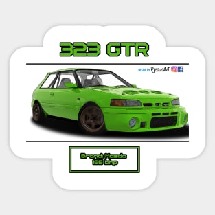 Mazda 323 GTR Neon Green Sticker